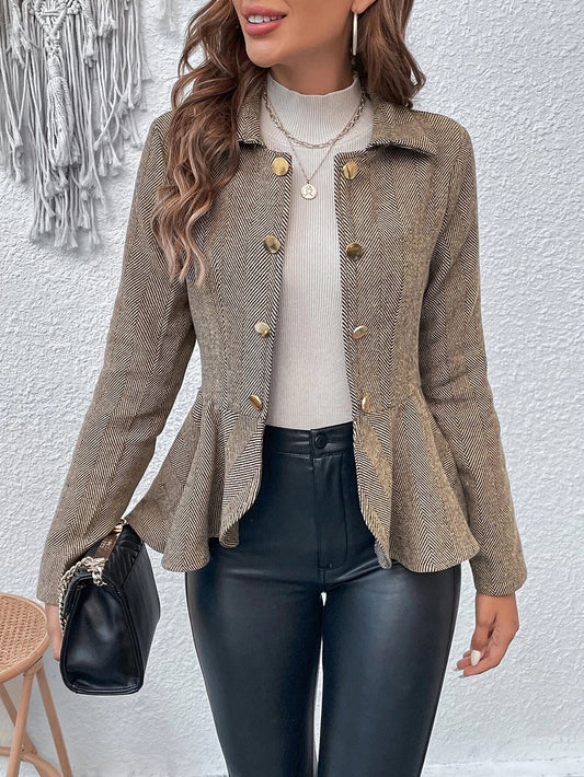 Ruffled Lapel Blazer