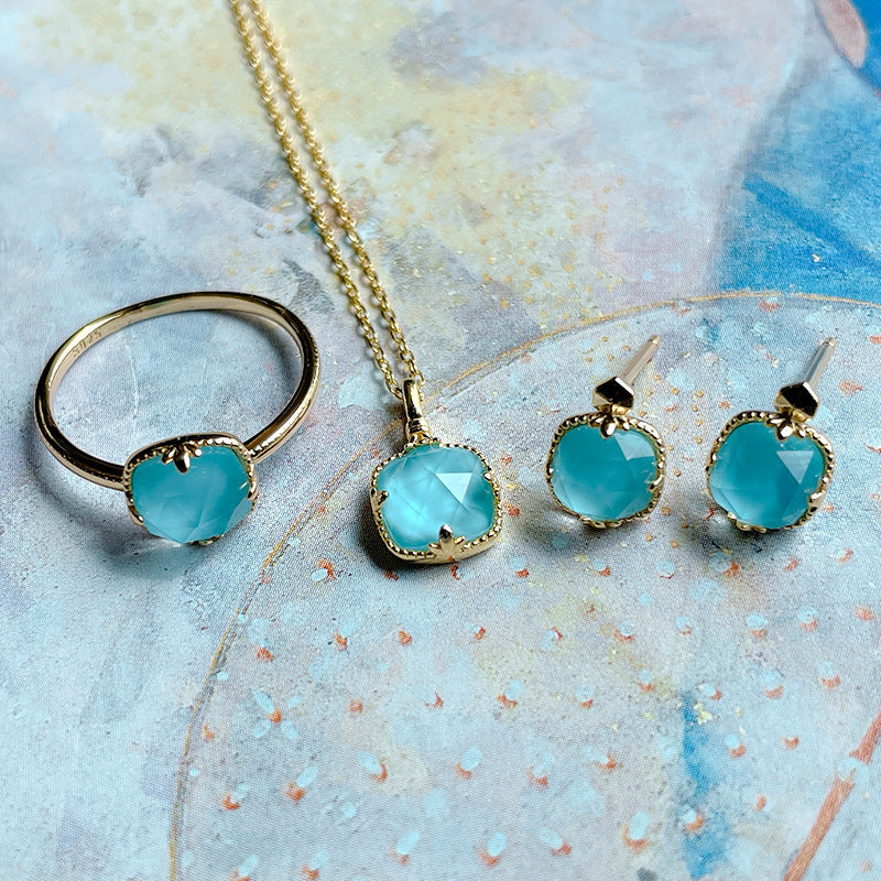 Blue Gilt Trio Set