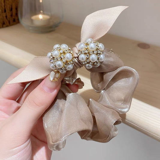 Beaded Bow Scrunchie