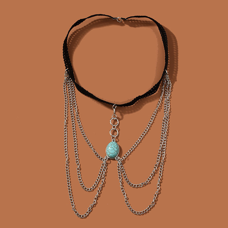 Boho Turquoise leg Chain