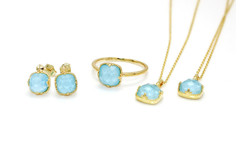 Blue Gilt Trio Set