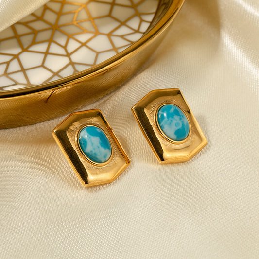 Golden Reef Rectangle Earrings