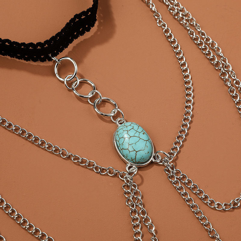 Boho Turquoise leg Chain