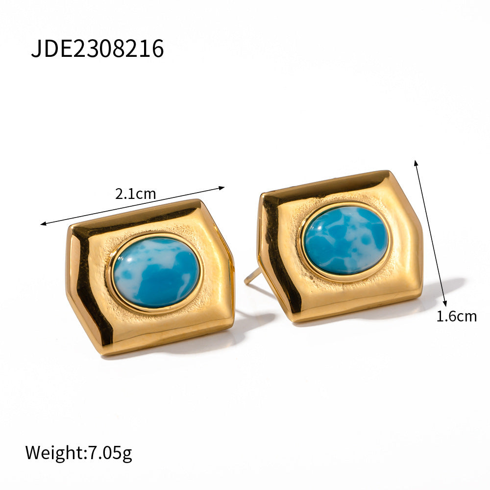 Golden Reef Rectangle Earrings