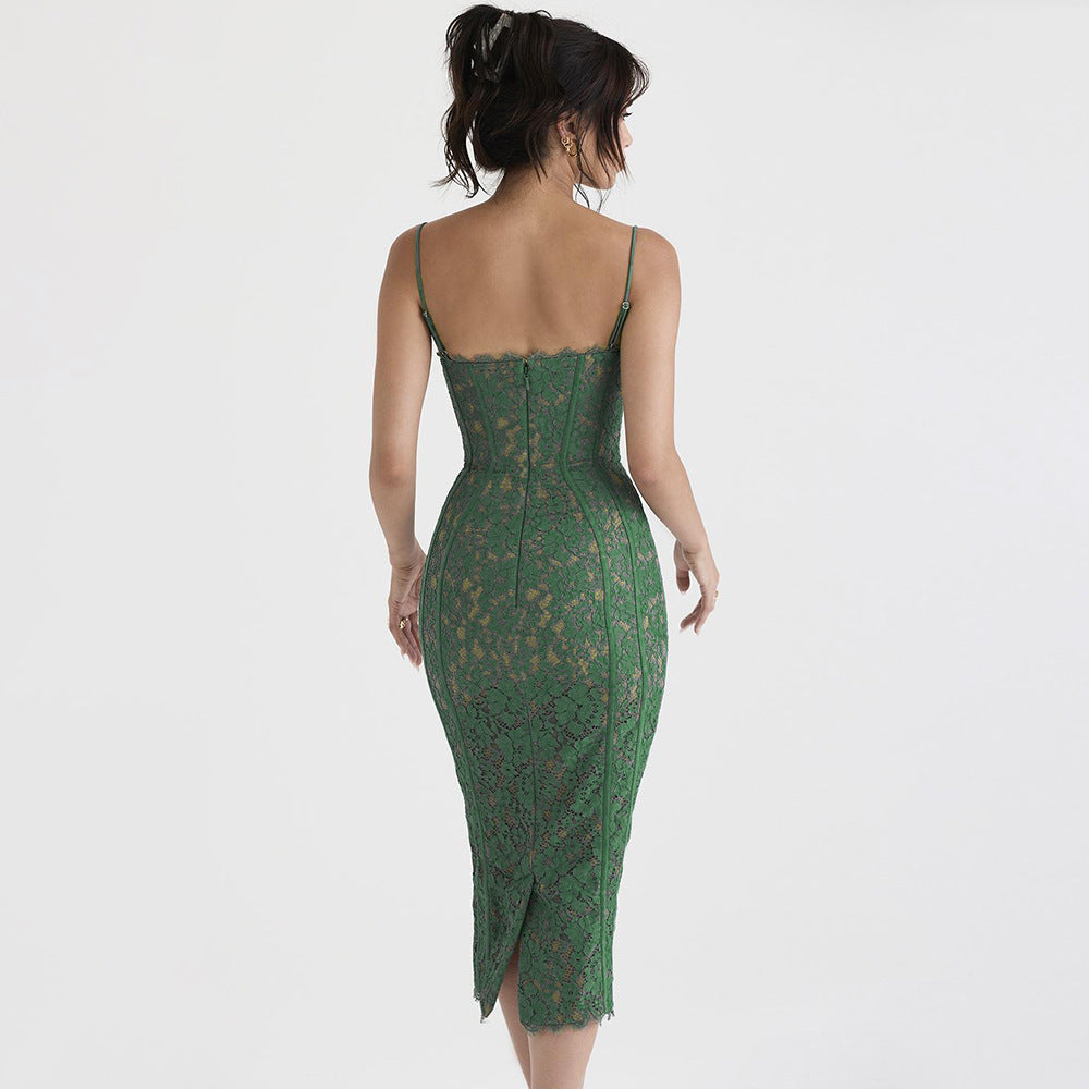 Zenya Lace Split Dress